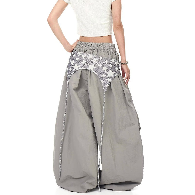 Womens casual pants women's pleated design paratrooper pants