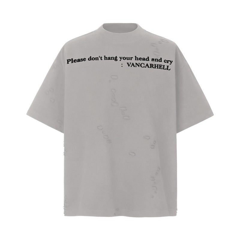 Men's t-shirts: american streetwear summer letter design, relaxed fit, distressed premium quality, unisex short sleeve tee