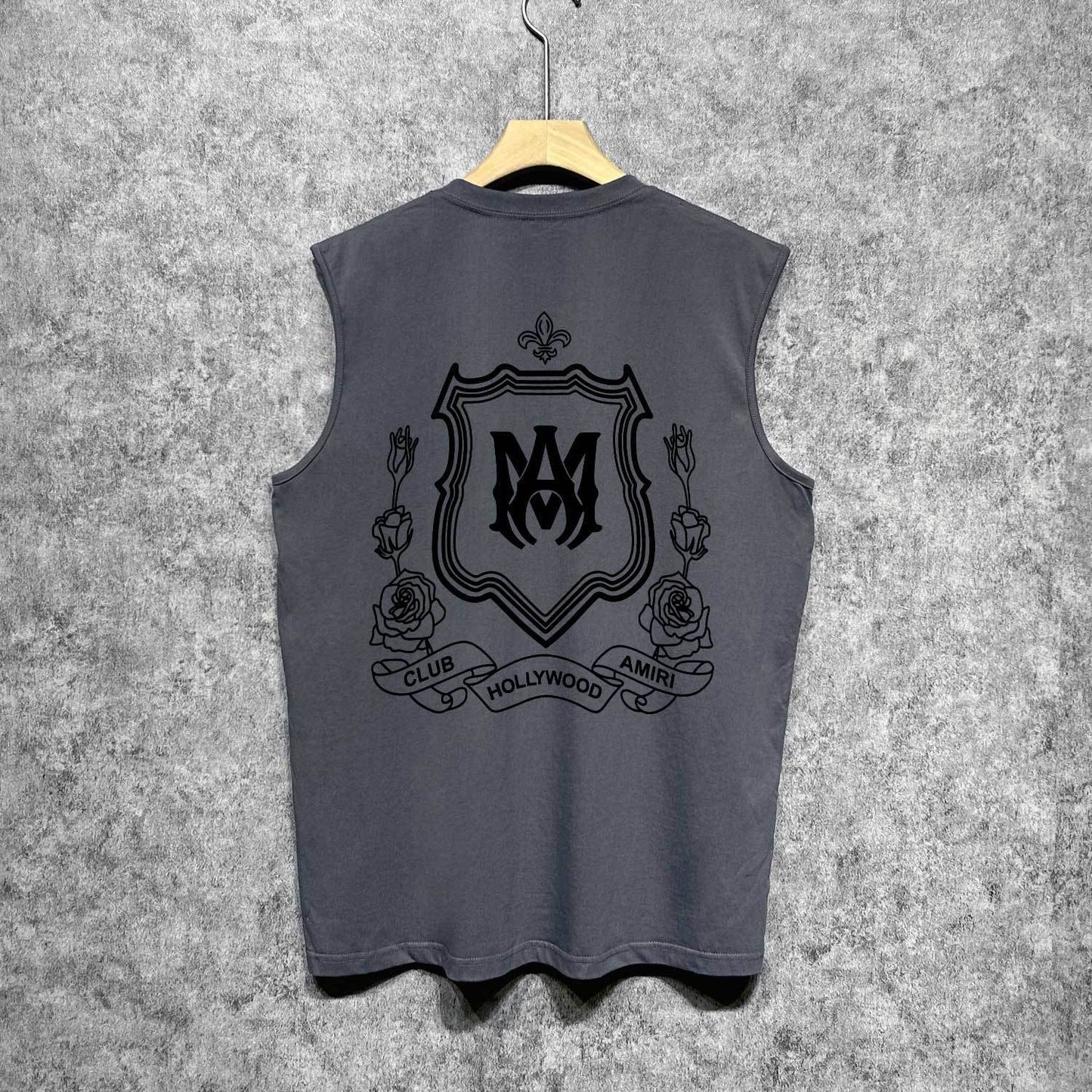 Amiri tank top flower shield printing