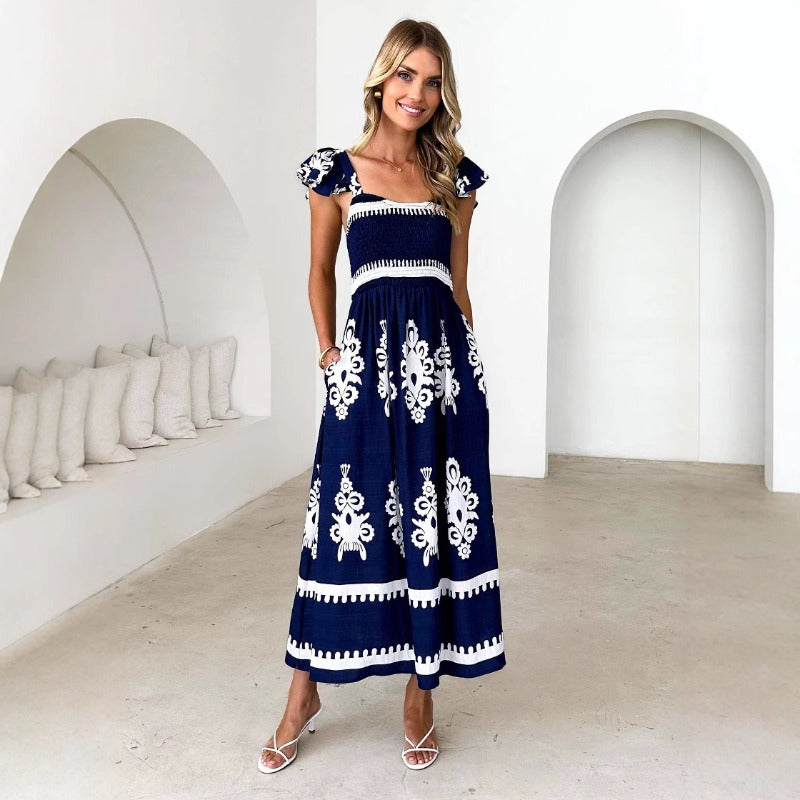 Women's dress: hot-selling european and american style beach dress for women on amazon - vacation-ready printed bandeau dress