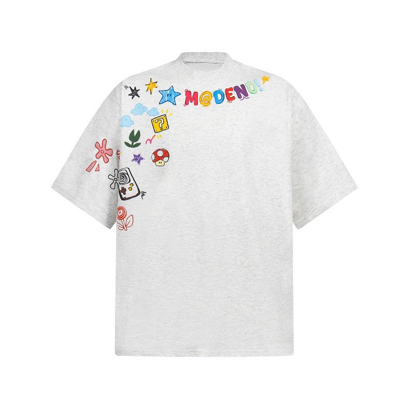 Men's t-shirts: american street style, unisex retro creative color graphic design, men's loose fit premium heavyweight short sleeve tee