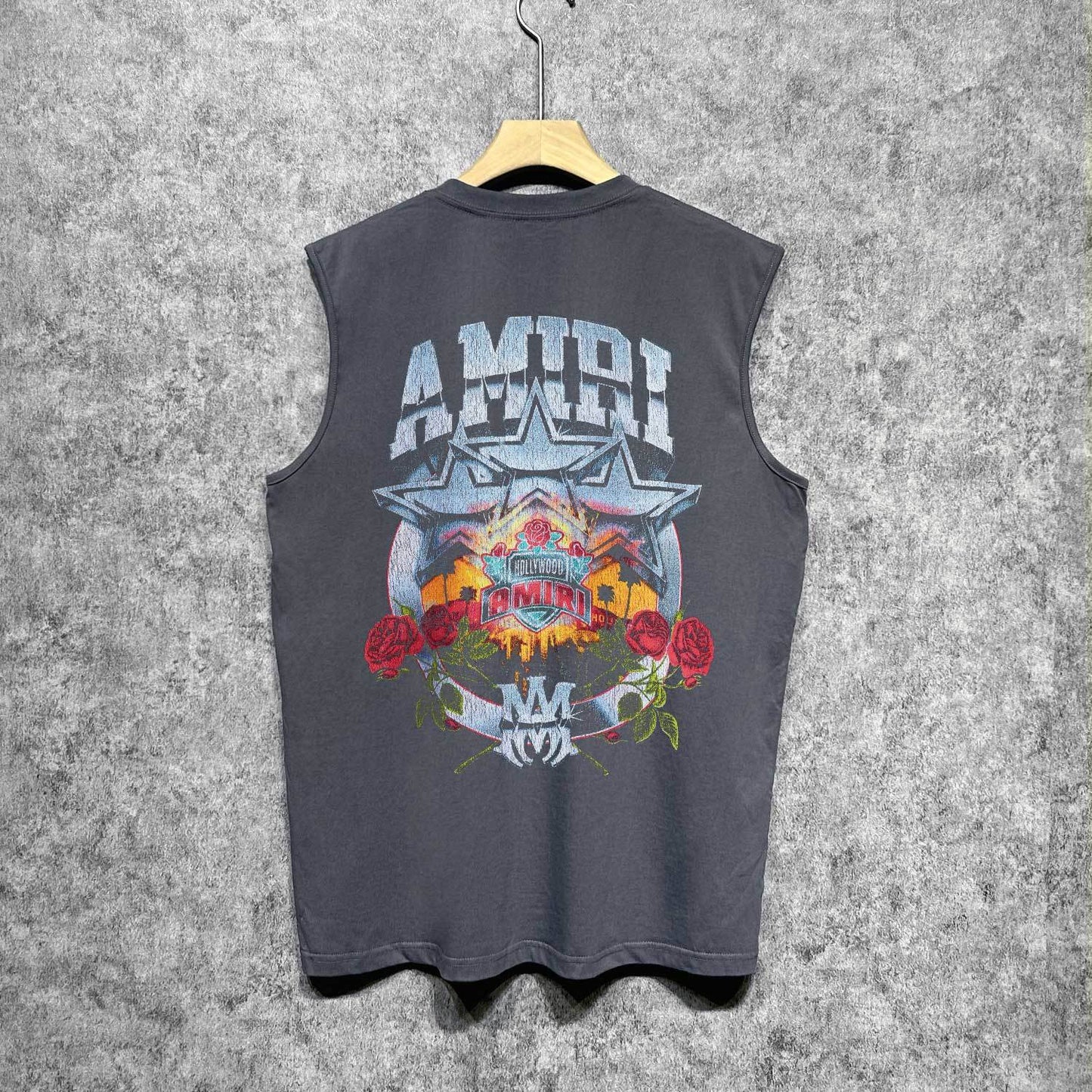 Amiri tank top five-star rose print