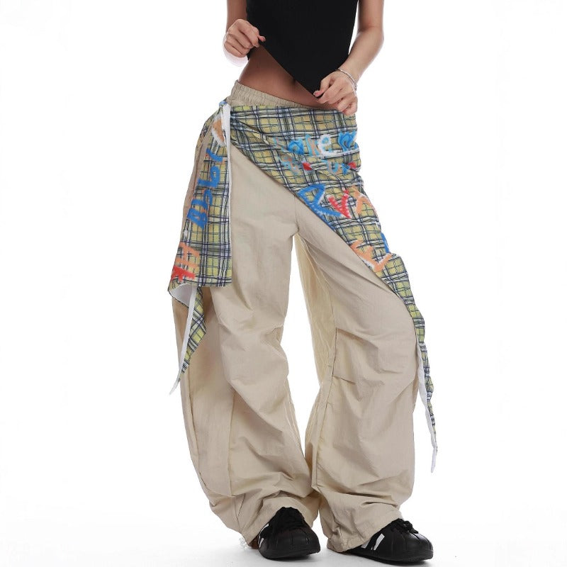 Women casual pant retroloose fart curtain