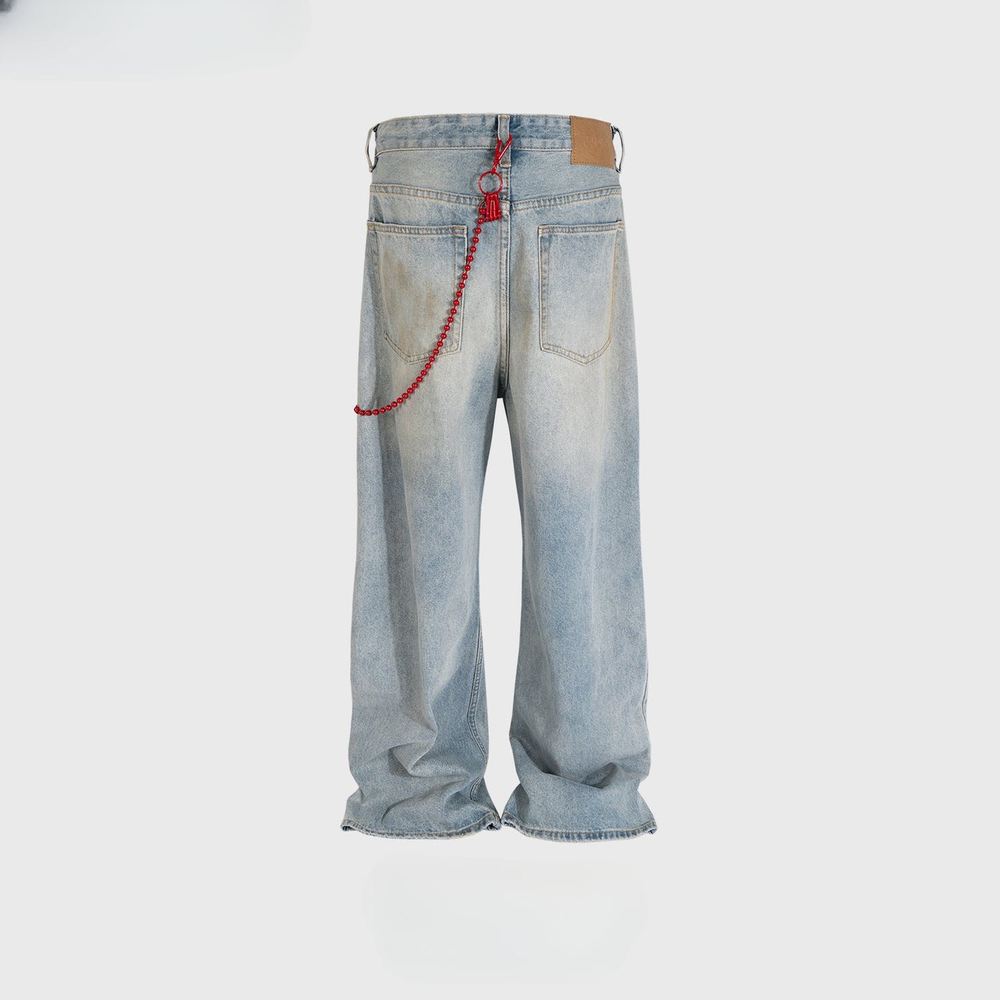 MIJKO Men's Vintage Pants MIJKO Men's Women's Straight Jeans Vibe Old Washed Trousers