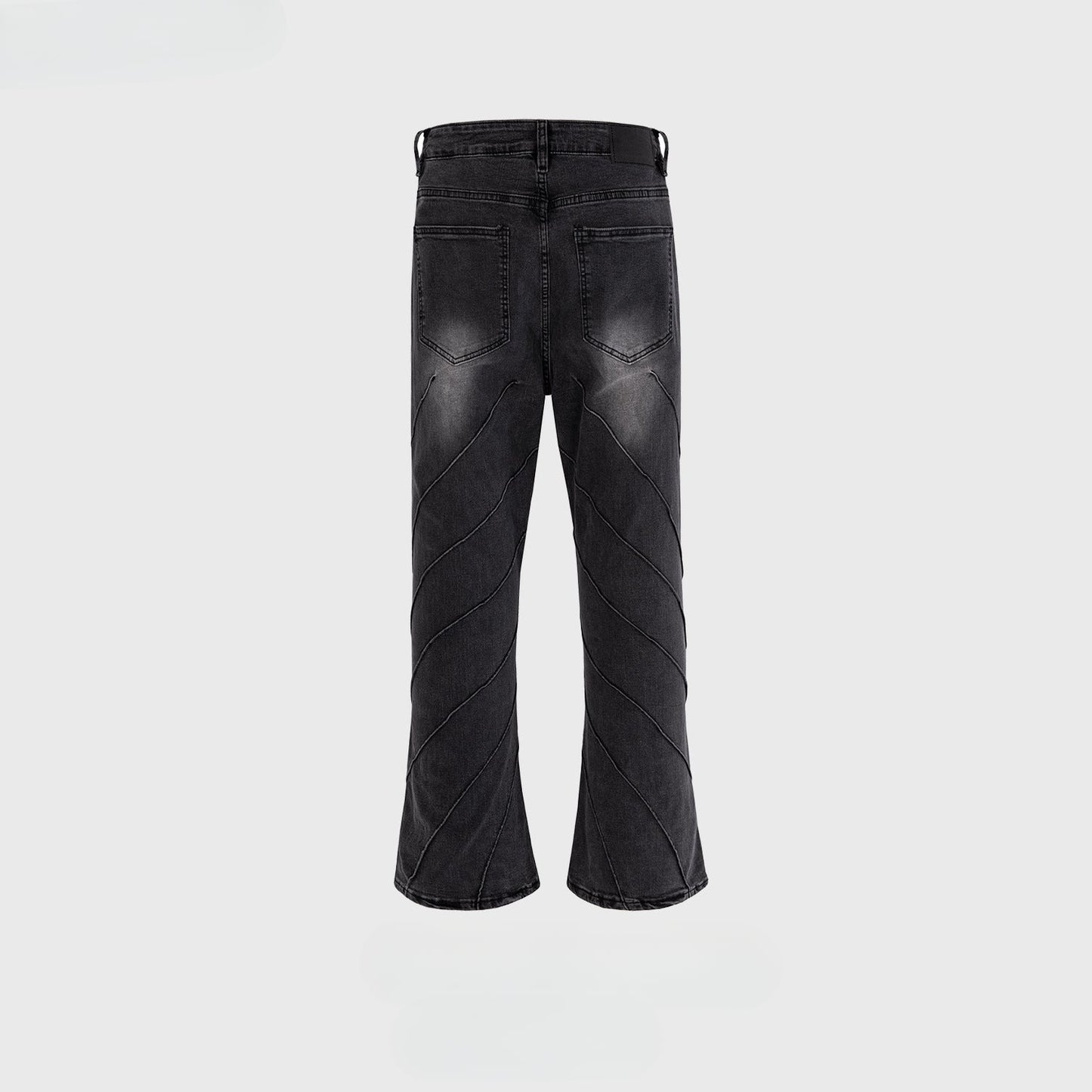 MIJKO Men's Vintage Pants MIJKO Washed Old Trousers Men's and Women's Textured Splicing Jeans