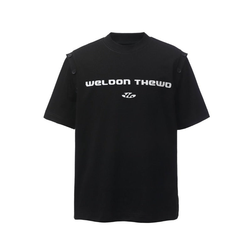 Men's t-shirts: american retro heavyweight double yarn printed graphic deconstructed design high street oversized short sleeve tee