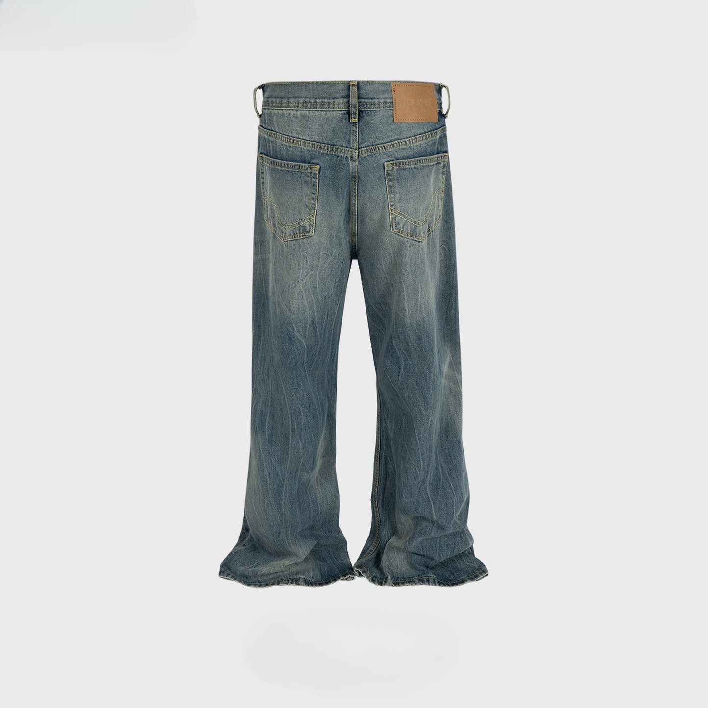 MIJKO Men's Vintage Pants MIJKO Men's Women's Washed Micro-wide Pants Jeans