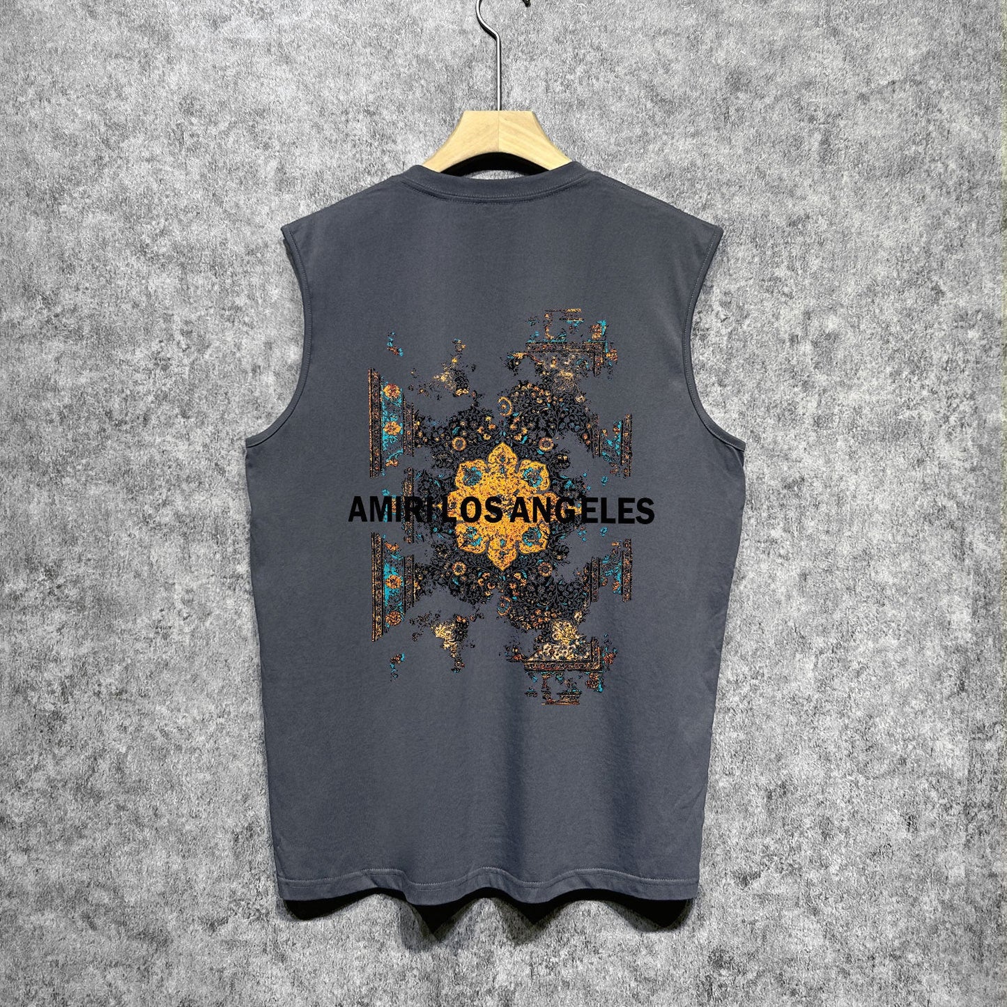 Amiri tank top damaged oil painting printing