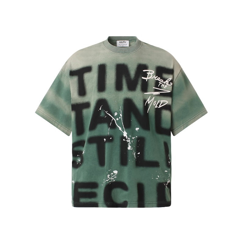 Men's t-shirts: american street style summer unisex distressed washed gradient premium design men's loose fit short sleeve t-shirt