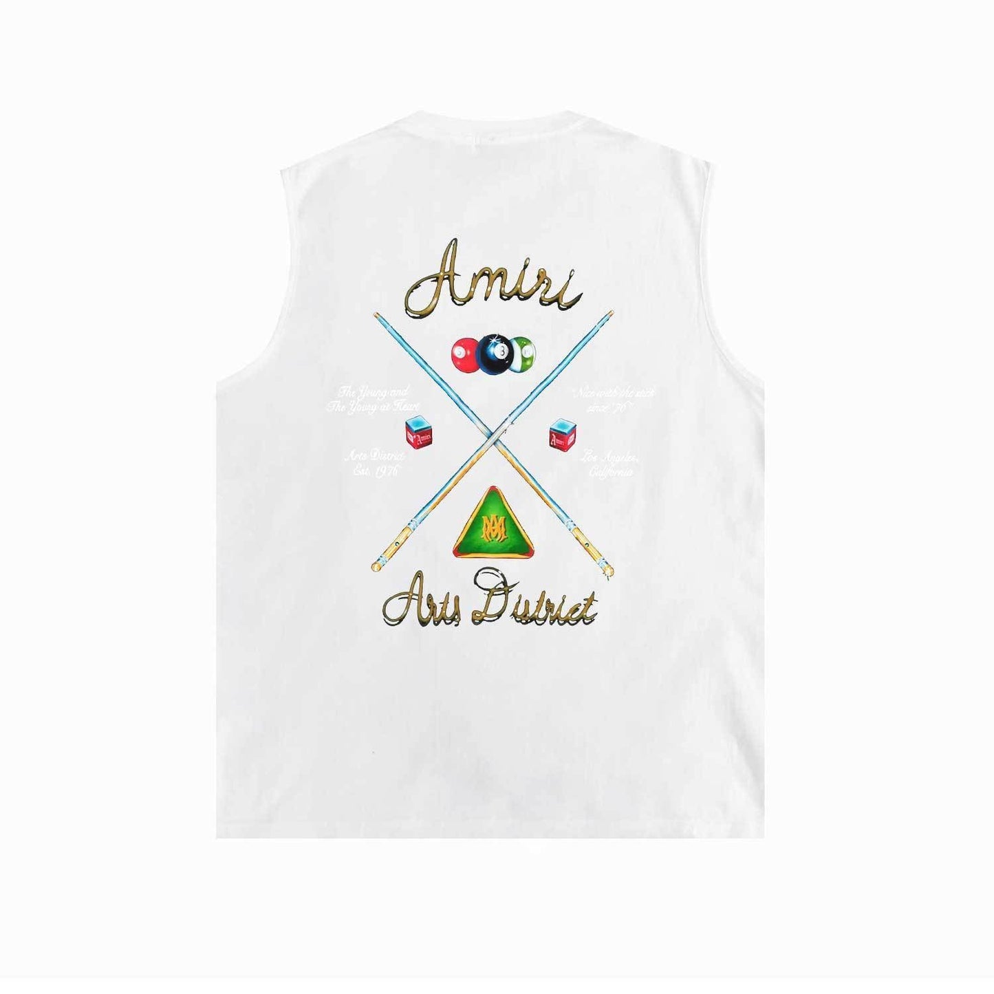 Amiri tank top billiard cue printing