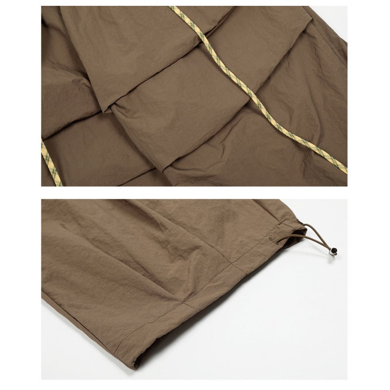 Women casual pants women's fart curtain elastic waist pleated trousers