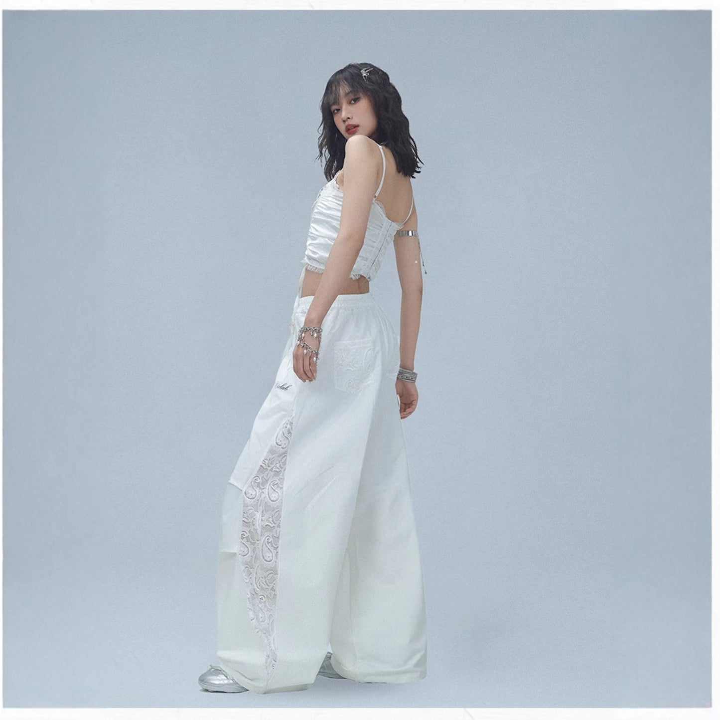 Women casual pants summer quick-drying sports trousers hip-hop wide-leg trousers