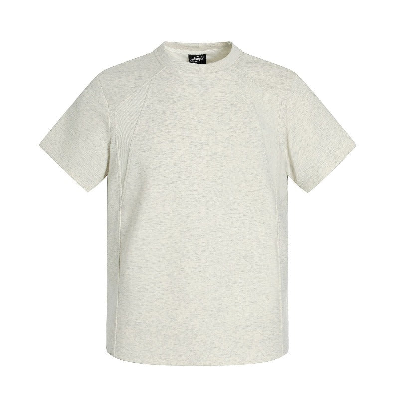 Men t shirts fpure colorneutral deconstructed patchwork design classy men's fitted boxy version space cotton short-sleeved t-shirt