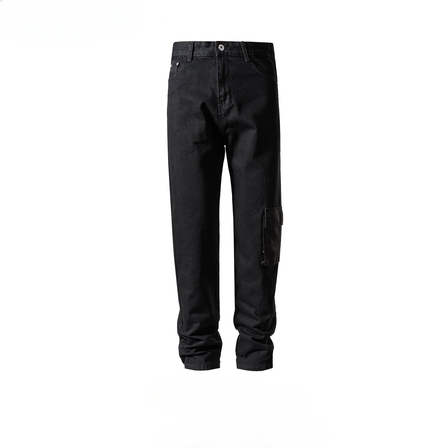 MIJKO Men Vintage Pants MIJKO Pocket Straight Jeans Men and Women