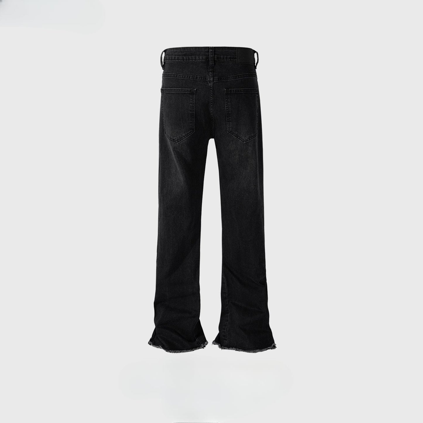 MIJKO Mens Vintage Pants MIJKO Design Trousers Zipper Wide Foot Jeans