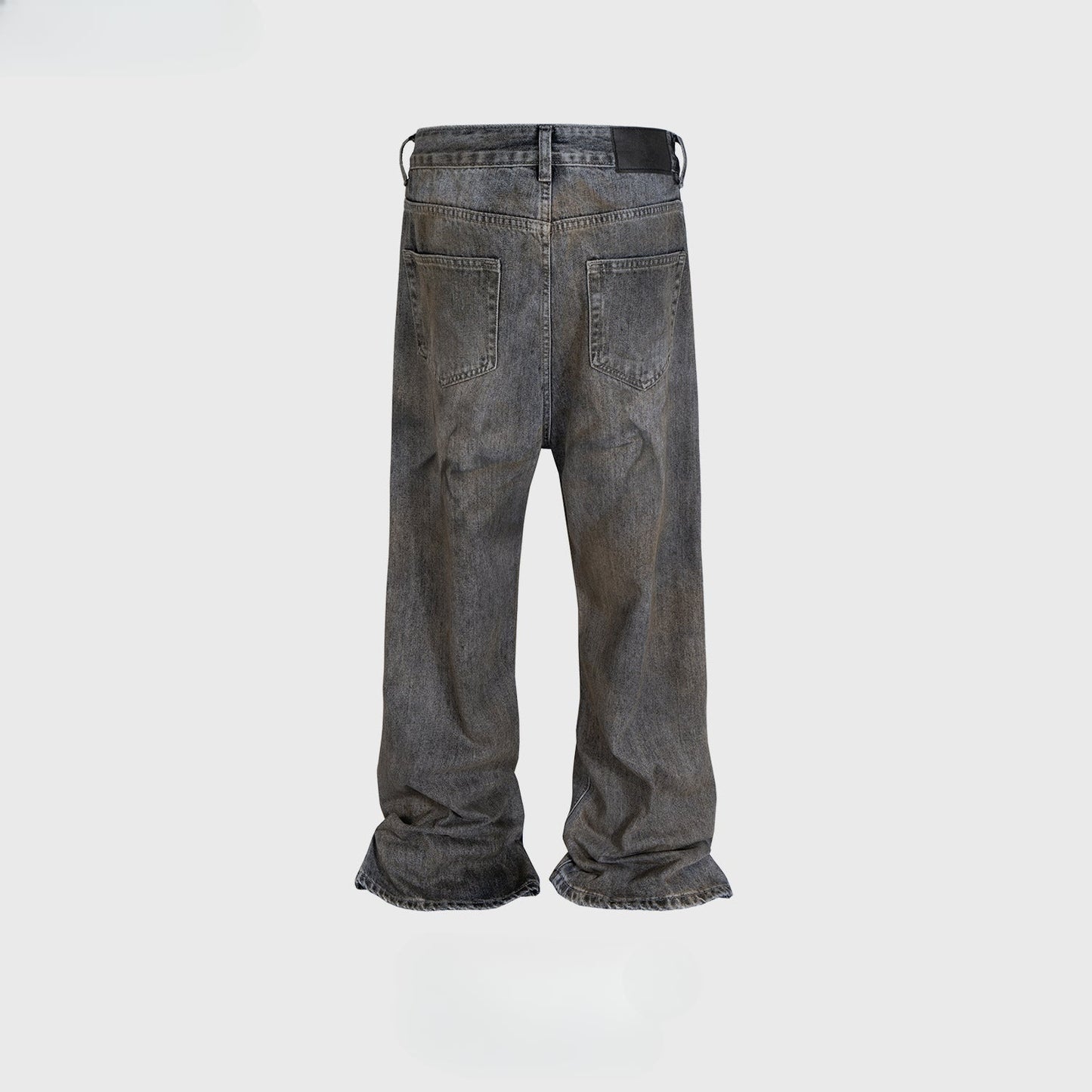MIJKO Men Vintage Pants MIJKO micro-wide-footed trousers washed old jeans