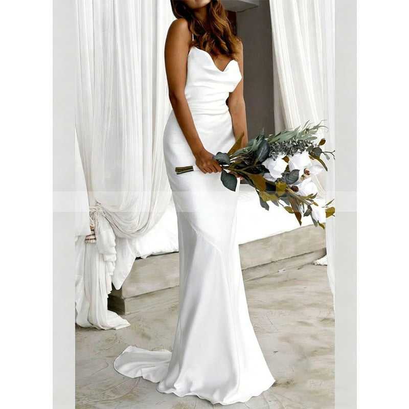 Women's dress - summer export, cross-border fashion, european & american style, sexy spaghetti strap, high-waisted, butt-lifting, women's evening gown dress
