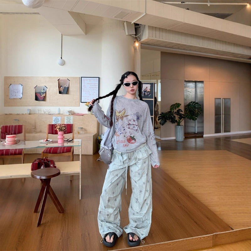 Women casual pant summer with detachable fart curtain