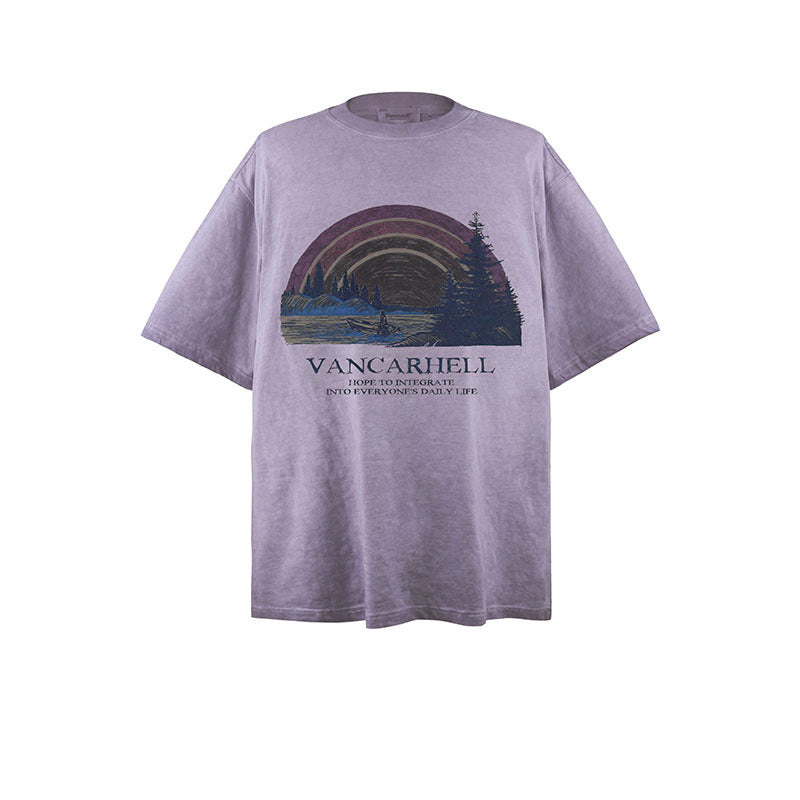 Mens T Shirts Loose Old Loose Short Sleeves