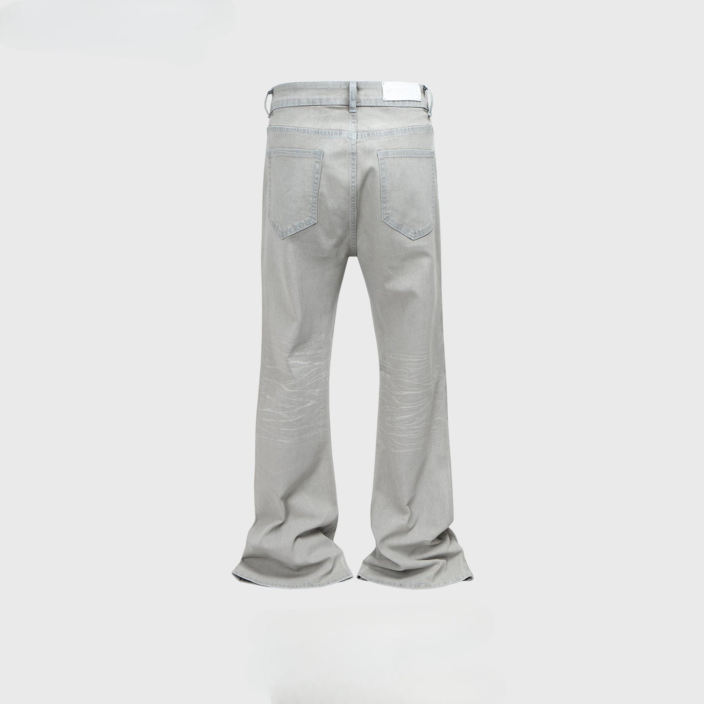MIJKO Mens Vintage Pants MIJKO wide-footed trousers slightly pulled jeans