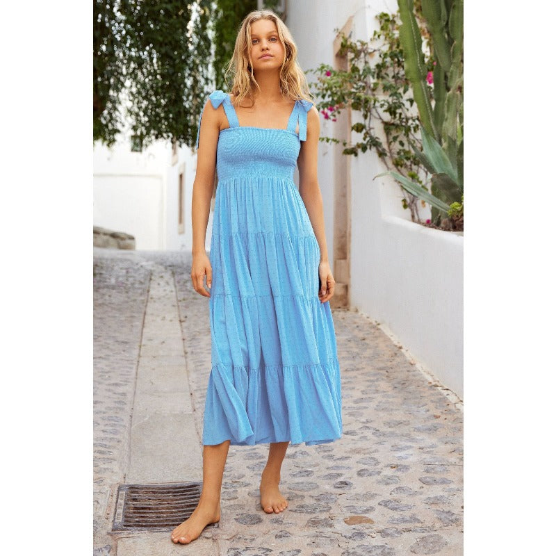 Women's spring dress - amazon fashion high-waisted sexy backless bandeau solid color ruched cami dress
