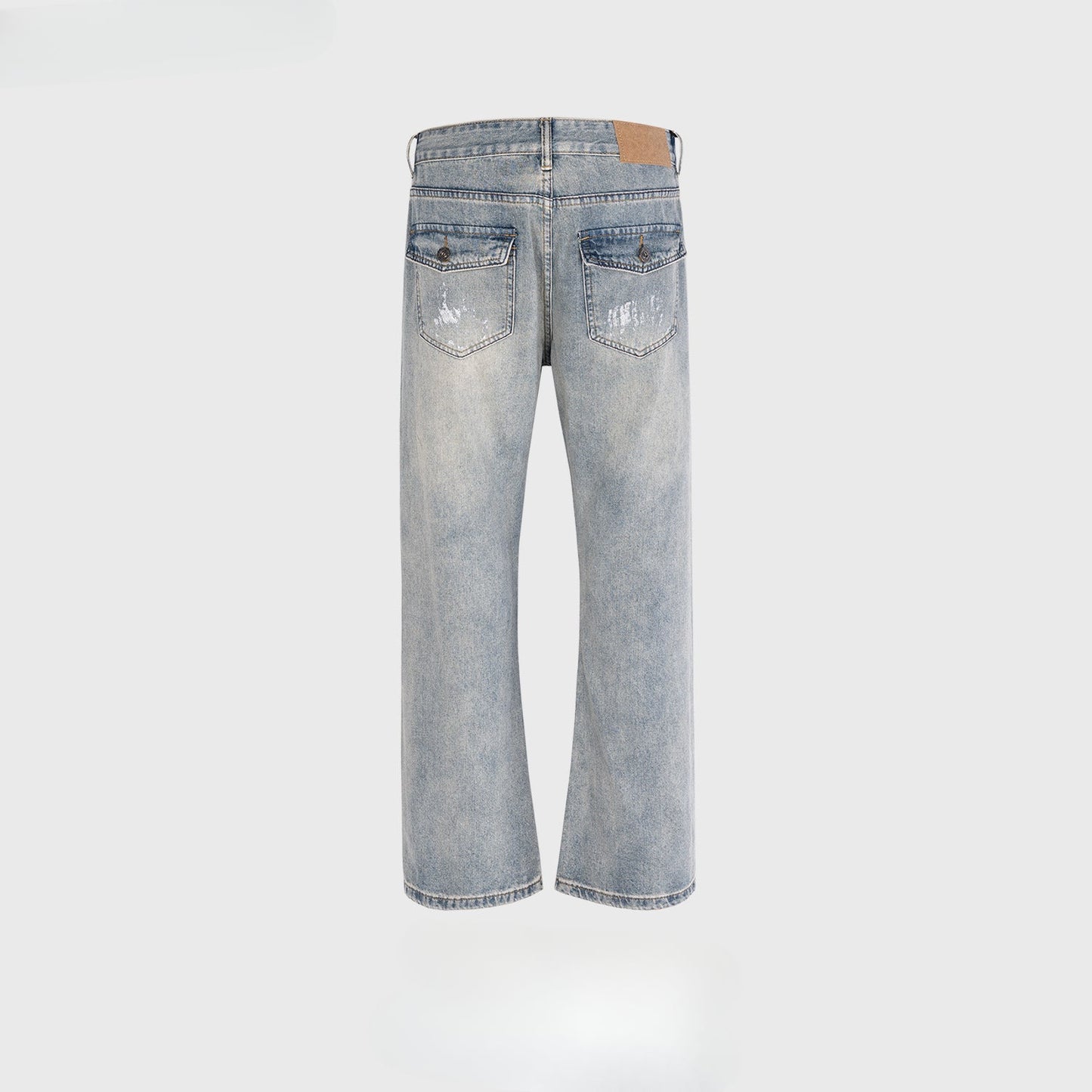 MIJKO Men's Vintage Pants MIJKO trousers men's and women's slightly wide feet make old jeans