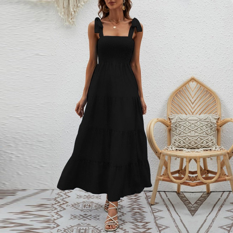 Women's dress - in-house photography - spring versatile european & american style - socialite & spicy girl - tie-up bandeau cami dress