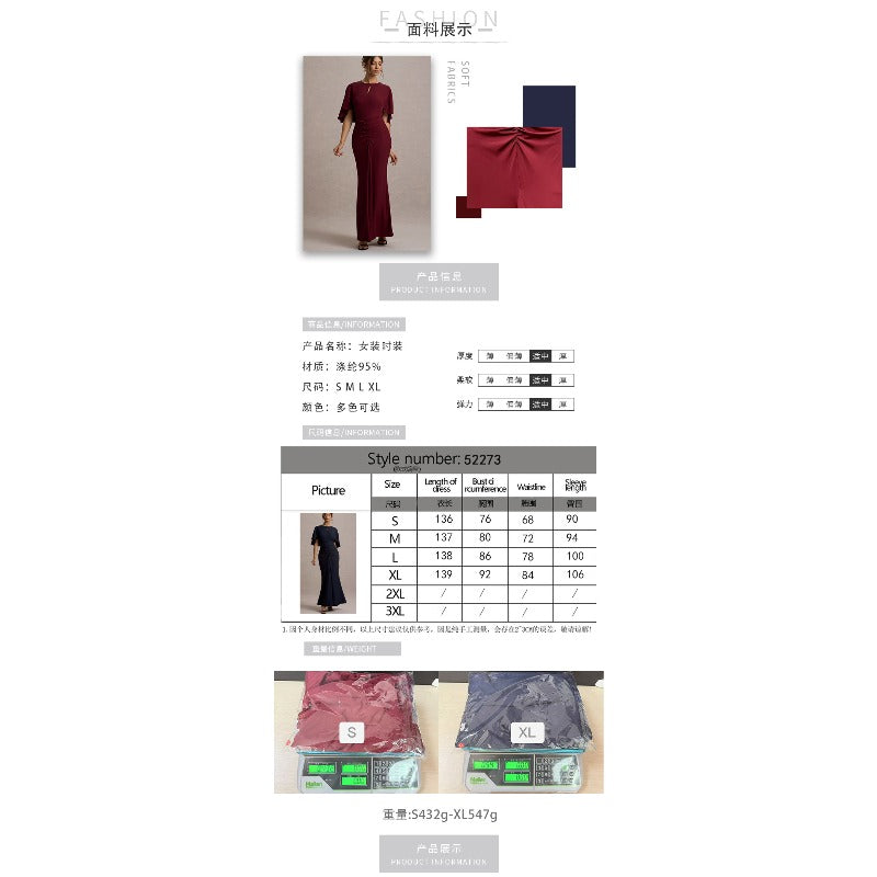Women's dress - european & american style summer hot girl mid-sleeve cutout pleated dress - cinched waist, bodycon, sexy maxi dress