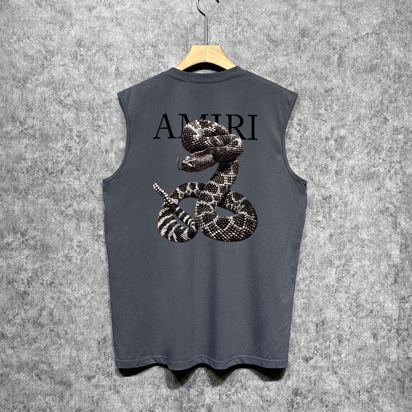 Amiri tank top giant snake letter print