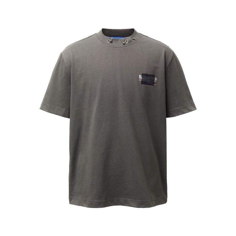 Men's t-shirts: american retro heavyweight double yarn high-quality logo print design, distressed loose fit short sleeve tee
