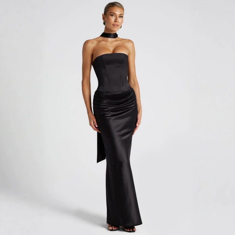 Women's dress - european & american style, amazon cross-border e-commerce, elegant & chic fashionable tie-strap dress for women