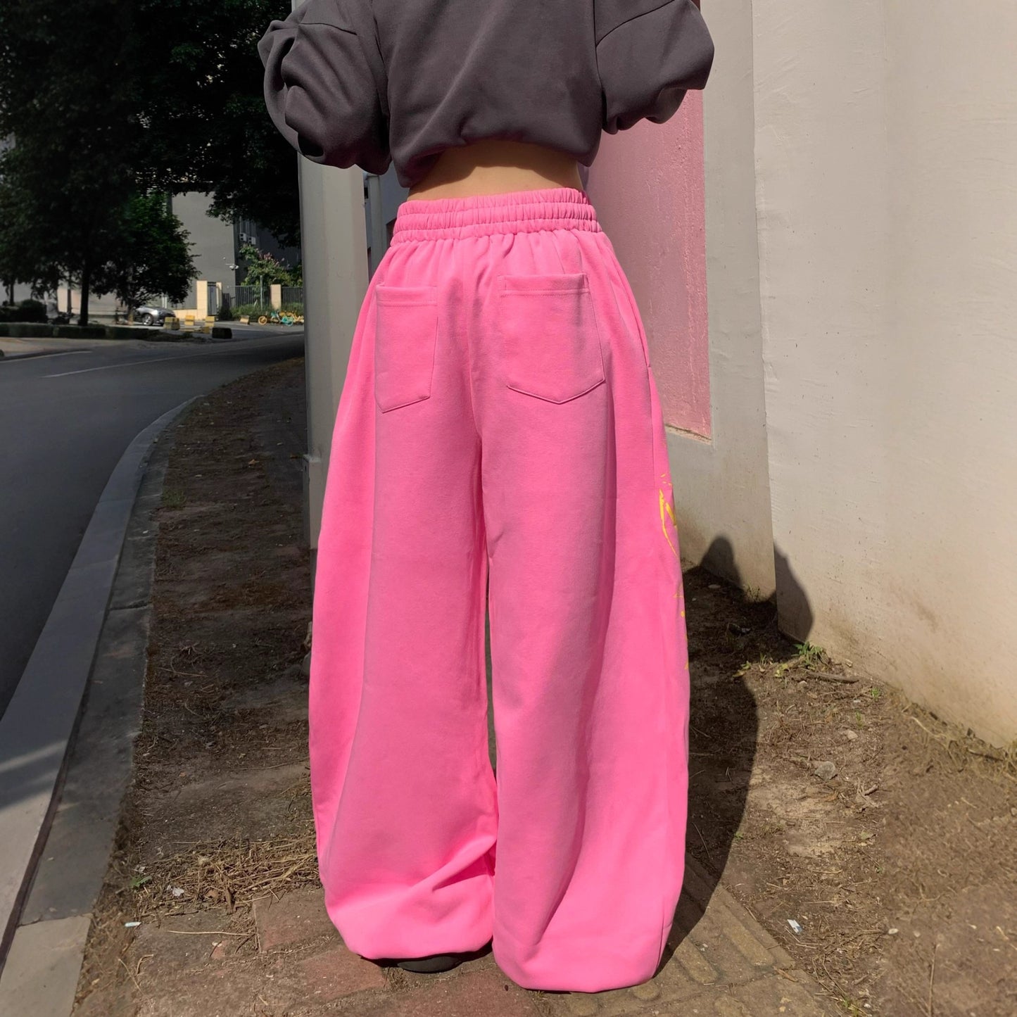 Women casual pant star printingloose