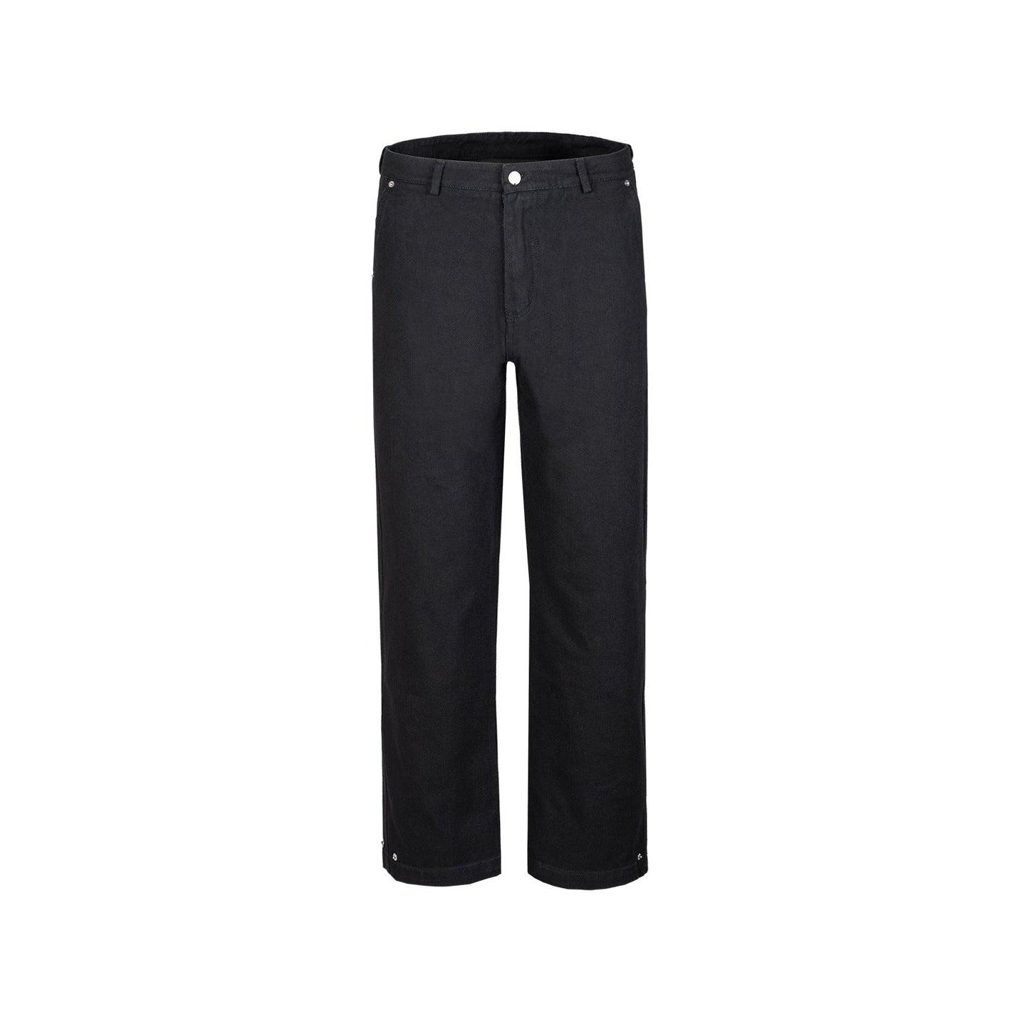 MIJKO Mens Vintage Pants Black Denim Casual Pants