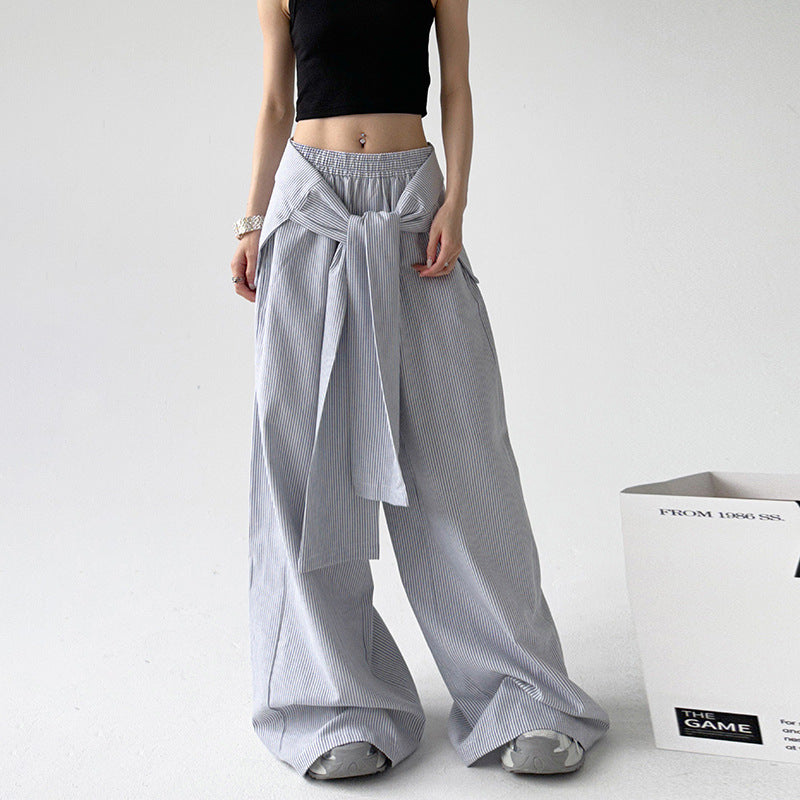 Women casual pant blue stripesspring & fall style