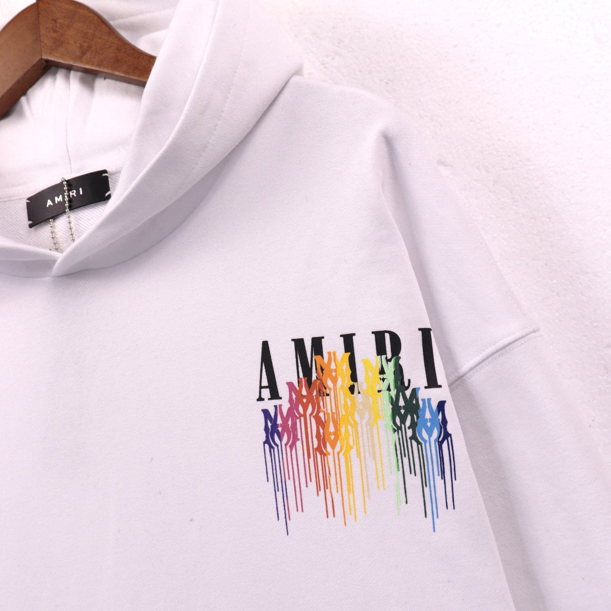 Amiri Hoodie OW Rainbow Letter Pattern Pullover Hooded Sweater