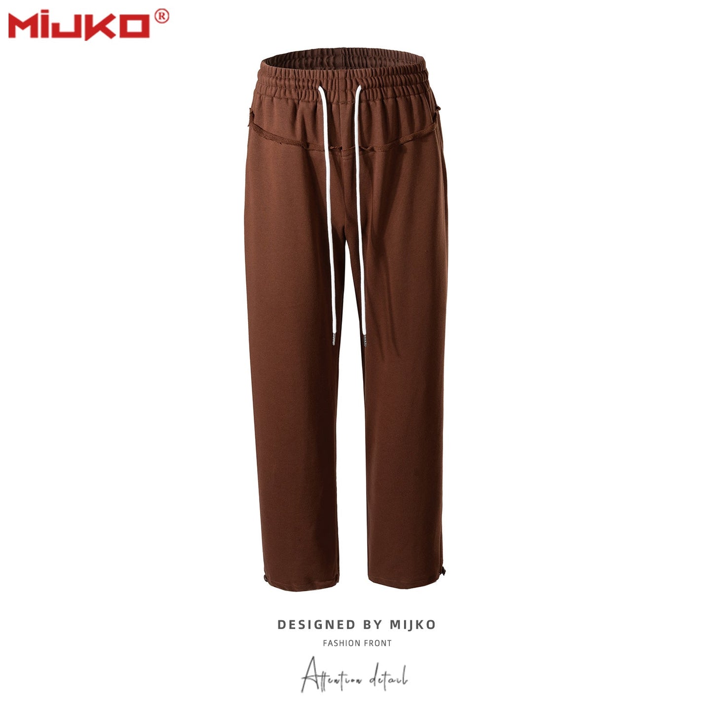 MIJKO Men Vintage Pants Spliced Sweatpants Casual Pants