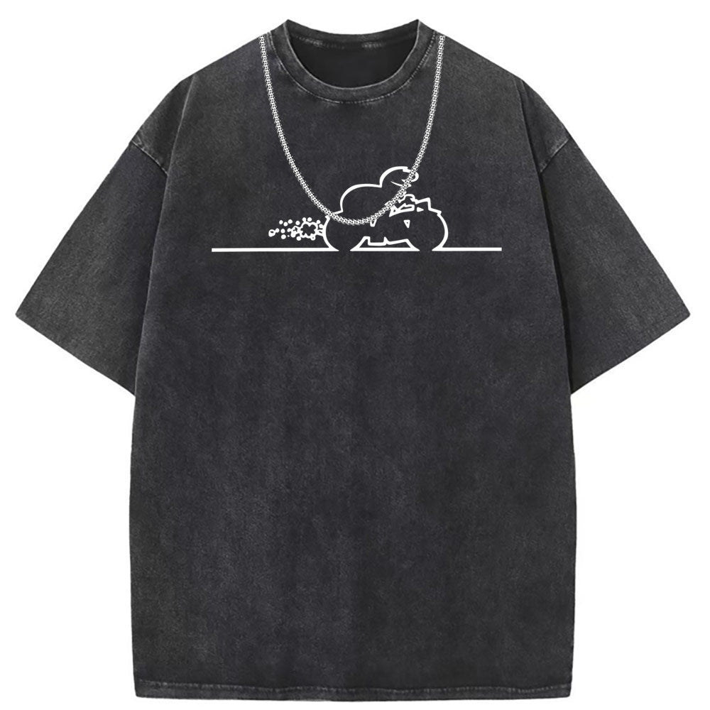 Men T Shirts Retro old pure cotton printed short sleeves