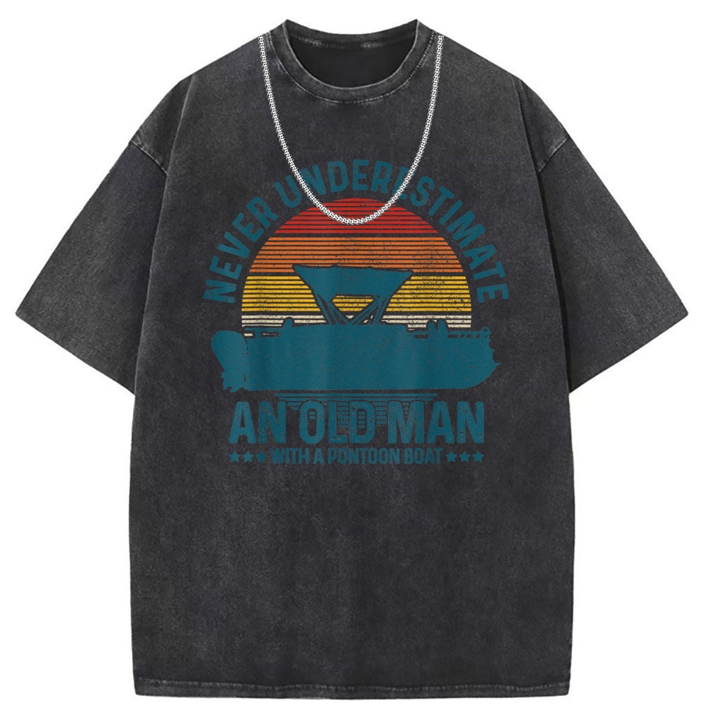 Men T Shirts Pure cotton round neck short-sleeved T-shirt women's washed and old