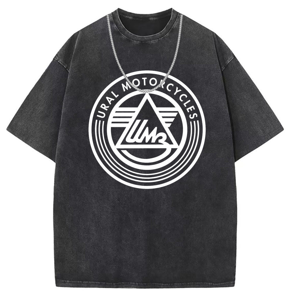 Men T Shirts Washed old punk cotton short-sleeved T-shirt couple loose