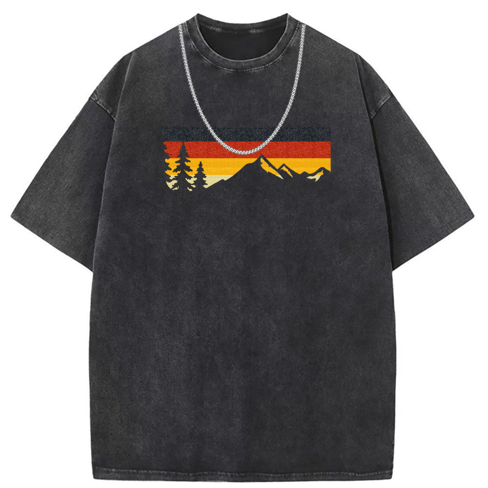 Men T Shirts Pure cotton round neck short-sleeved T-shirt washed and old