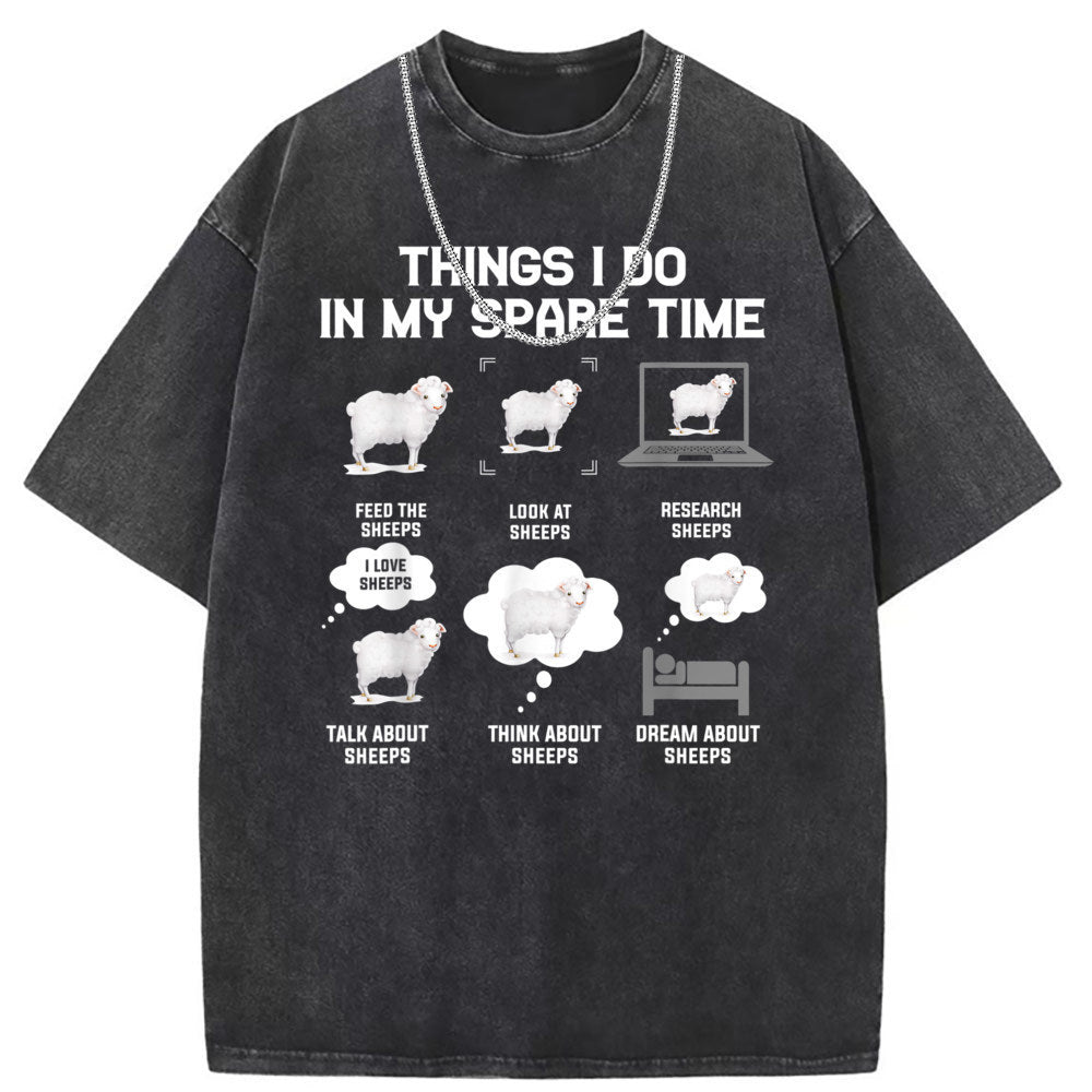 Men T Shirts Washed old punk cotton short-sleeved T-shirt