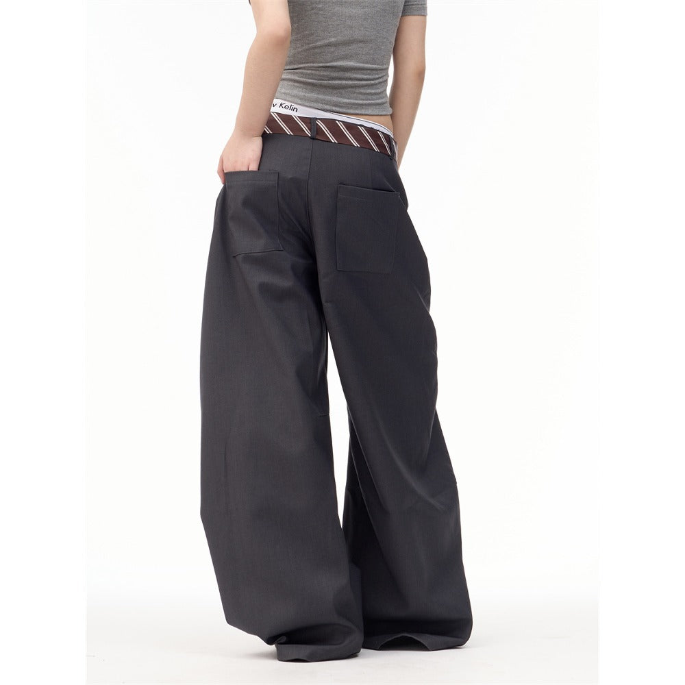 Women casual pant with belt