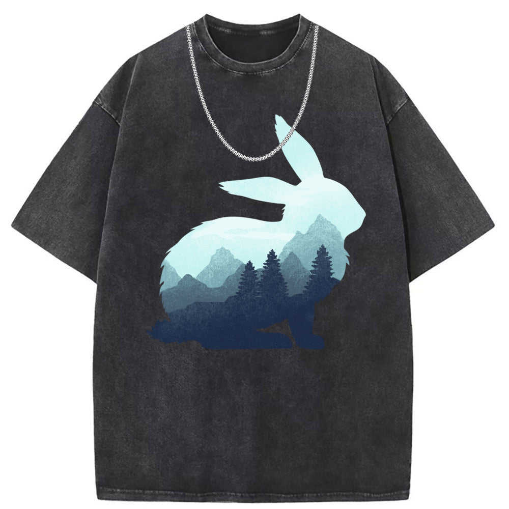 Men T Shirts Washed old printed short sleeves loose