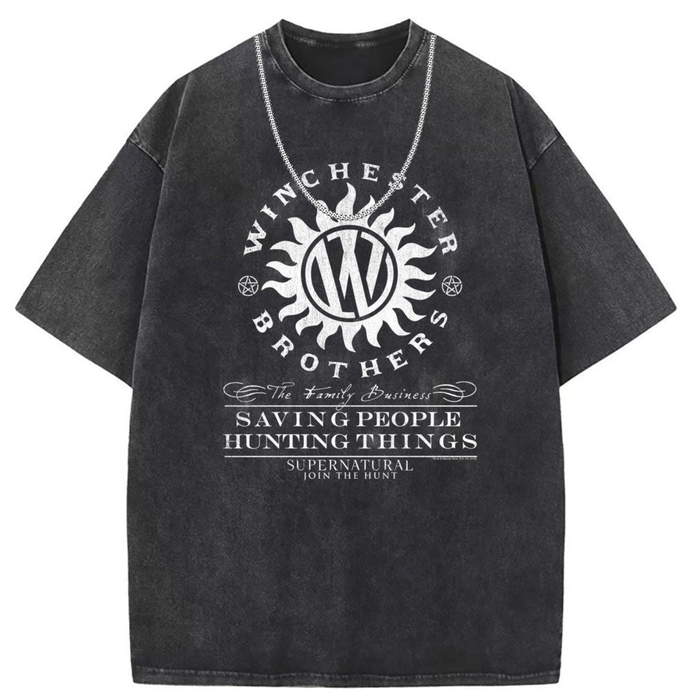 Mens T Shirts Printed Short Sleeve T-Shirt Washed Old Punk Loose