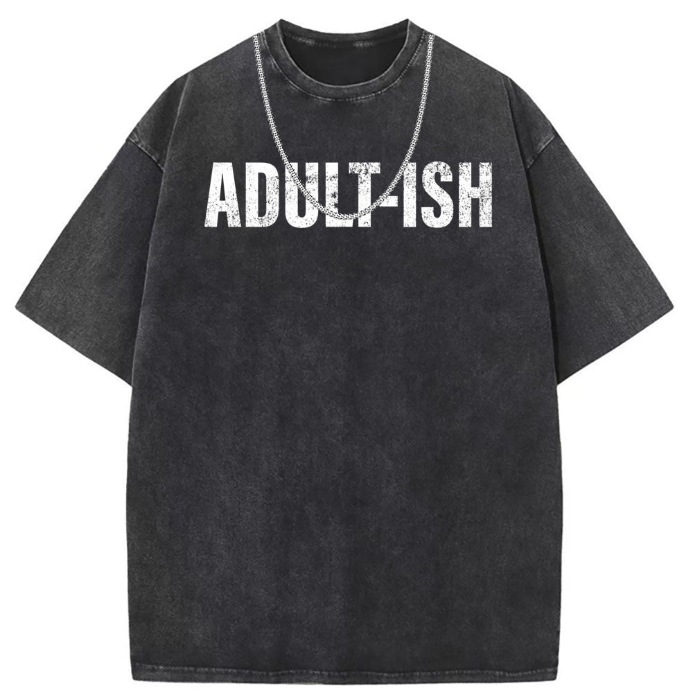 Men T Shirts Washed and old printed short-sleeved T-shirt loose and casual