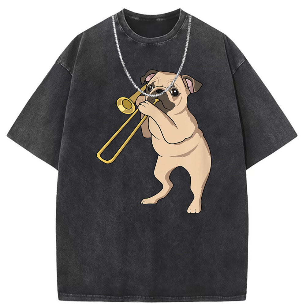 Men T Shirts Washed old printed short sleeves loose