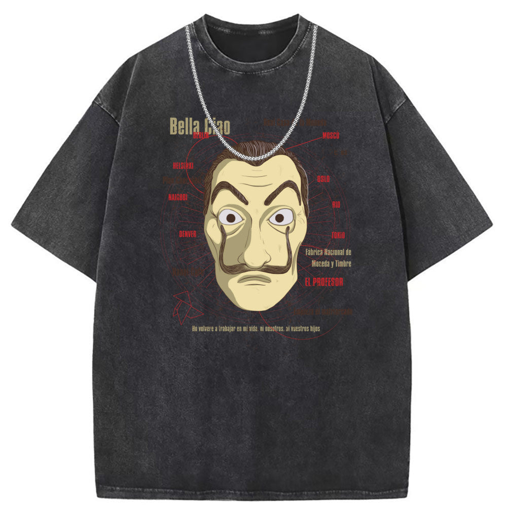 Men T Shirts Pure cotton round neck short-sleeved T-shirt women's washed and old
