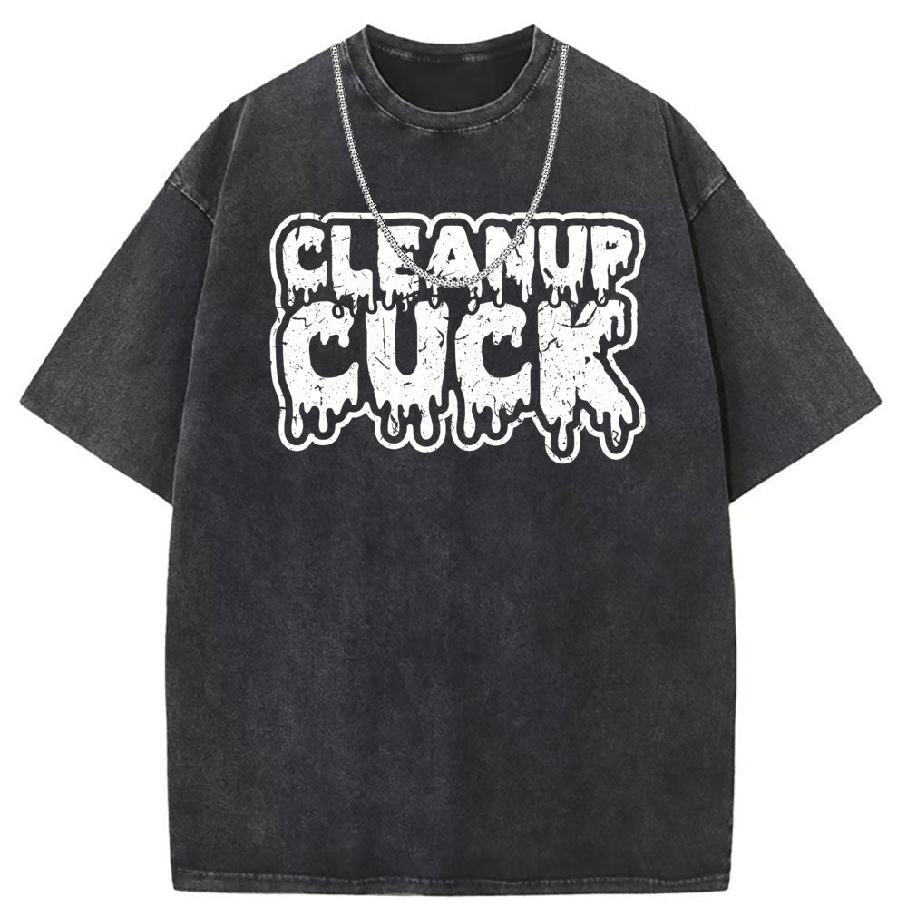 Men T Shirts Short Sleeve T-Shirt Women Washed Old American Street