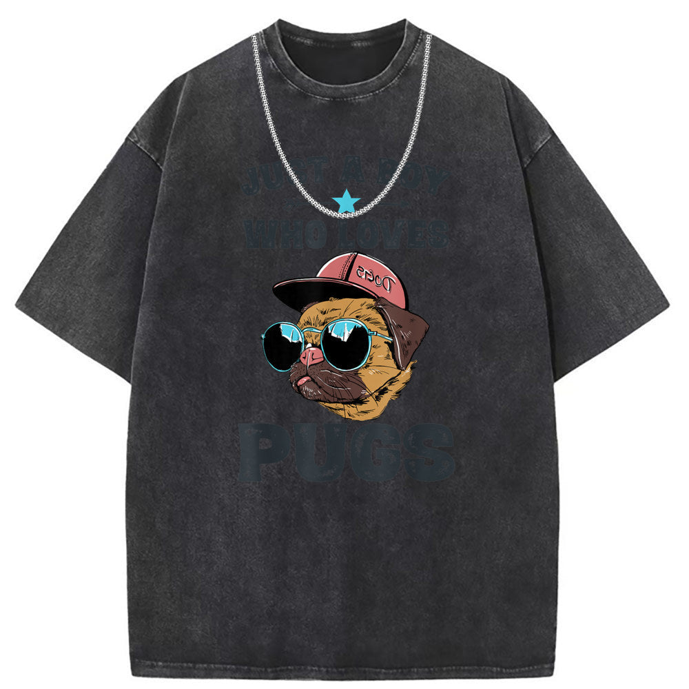 Men T Shirts Short Sleeve T-Shirt Women Washed Old American