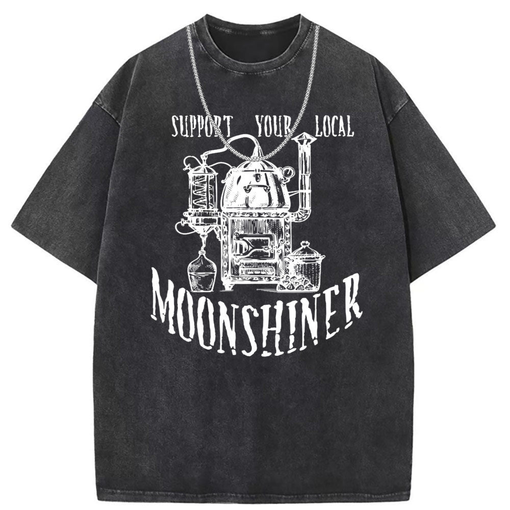 Mens T Shirts Printed Short Sleeve T-Shirt Washed Old Punk Loose